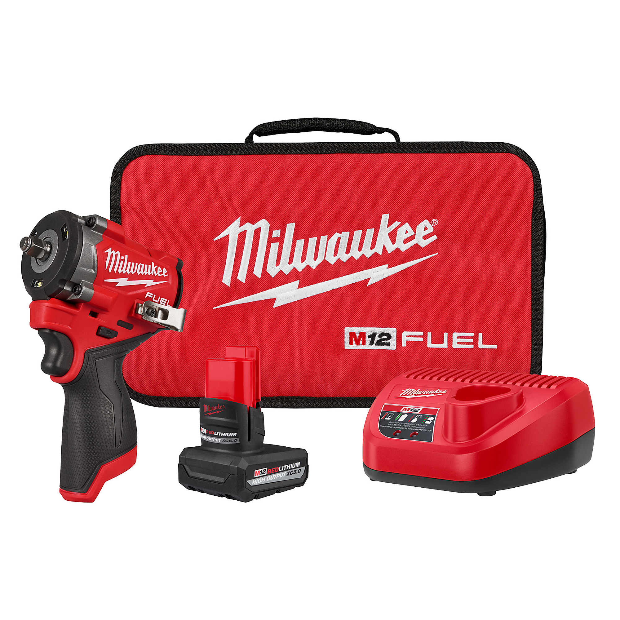 Milwaukee FUEL™, M12 FUEL Stubby 3/8in. Impact Wrench Kit, Drive Size 3/8 in, Volts 12 Model